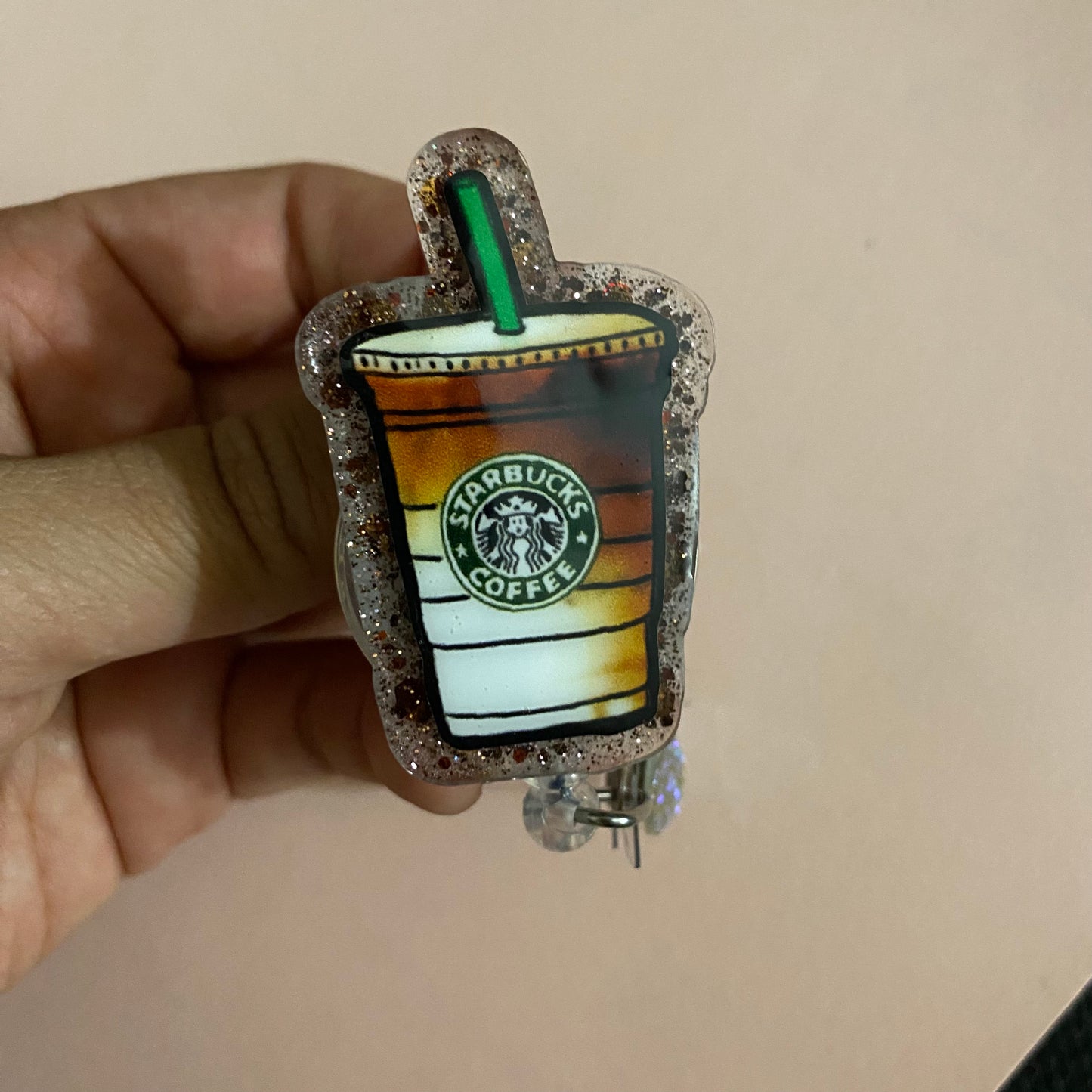 Coffee badge reel