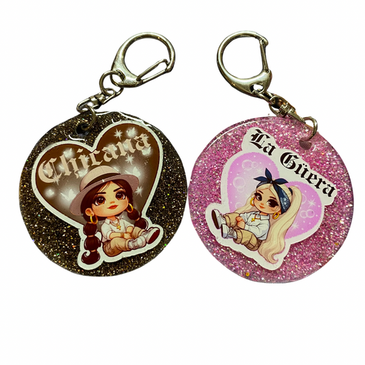 Chicana acrylic keychains