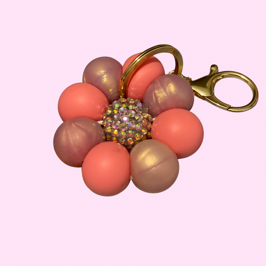 Beaded flower keychain